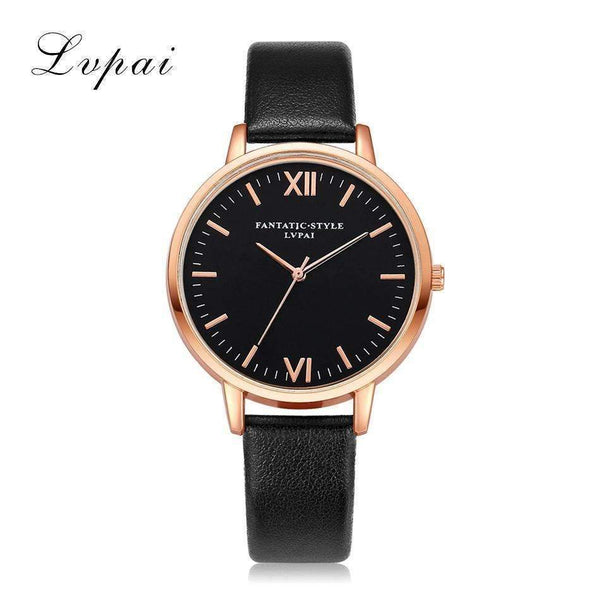 Rose Gold Leather Watch - Luxury Classic Wristwatch AExp
