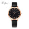 Rose Gold Leather Watch - Luxury Classic Wristwatch AExp
