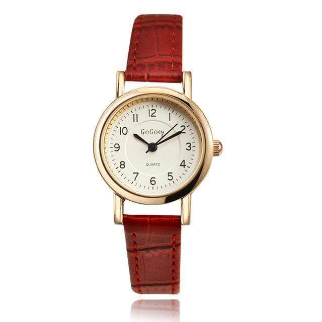 Rose Gold Women's Watches - Small Leather Ladies Watch AExp