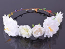Roses Carnations Peony Flower Halo Bridal Floral Crown Hair Wreath Mint Head Wreath Wedding Accessories Headpiece Bridesmaid-10-JadeMoghul Inc.