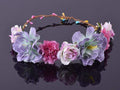 Roses Carnations Peony Flower Halo Bridal Floral Crown Hair Wreath Mint Head Wreath Wedding Accessories Headpiece Bridesmaid AExp