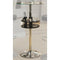 Round Bar Table with Tempered Glass Top and Storage, Black and Chrome-Coffee Tables-Black and Chrome-Metal-JadeMoghul Inc.