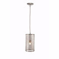 Round Metal Cutout Hanging Lamp, Silver-Lamps-Silver-metal-JadeMoghul Inc.
