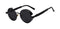 Round Metal Sunglasses / Fashion Designer Vintage Sunglasses-Matt Black w black-JadeMoghul Inc.