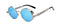 Round Metal Sunglasses / Fashion Designer Vintage Sunglasses-Silver w blue mir-JadeMoghul Inc.