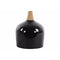 Round Moluccan Vase with Wood Neck - Large - Black - Benzara-Vases-Black-JadeMoghul Inc.