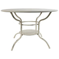 Round Shaped Metal Table With Bottom Space, White-Tables-White-Metal-JadeMoghul Inc.