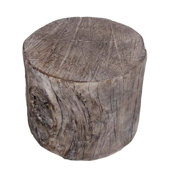 Round Tree Stump Cement Stool, Brown-Accent and Garden Stools-Brown-CEMENT-JadeMoghul Inc.