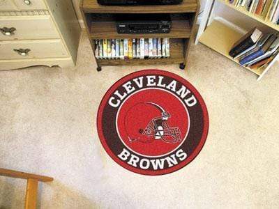 Roundel Mat Round Area Rugs NFL Cleveland Browns Roundel Mat 27" diameter FANMATS