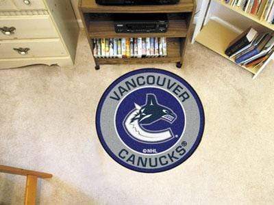 Roundel Mat Round Area Rugs NHL Vancouver Canucks Roundel Mat 27" diameter FANMATS