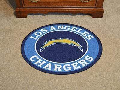 Roundel Mat Round Outdoor Rugs NFL Los Angeles Chargers Roundel Mat 27" diameter FANMATS