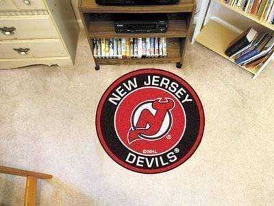 Roundel Mat Round Rugs NHL New Jersey Devils Roundel Mat 27" diameter FANMATS