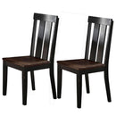 Rubber Wood Dining Chair With Slatted Back, Set Of 2, Brown And Black-Dining Chairs-Brown And Black-Rubber Wood-JadeMoghul Inc.