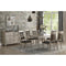 Rubber Wood Dining Table Silver-Dining Tables-Silver-Rubber Wood MDF-JadeMoghul Inc.