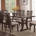 Rubber Wood Dining Table With A Lower Shelf, Ebony-Dining Tables-Ebony-Rubber Wood MDF with Birch veneer-JadeMoghul Inc.