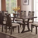 Rubber Wood Dining Table With A Lower Shelf, Ebony-Dining Tables-Ebony-Rubber Wood MDF with Birch veneer-JadeMoghul Inc.