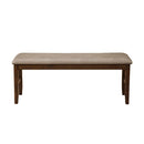 Rubberwood Dining Bench With Padded Upholstery Brown-Dining Benches-Brown/Grey-Rubberwood & Acacia Solids Mdf-JadeMoghul Inc.