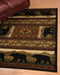 Rugs Accent Rugs - 22" x 26" x 0.4" Black Polypropylene Bears Lodge Accent Rug HomeRoots