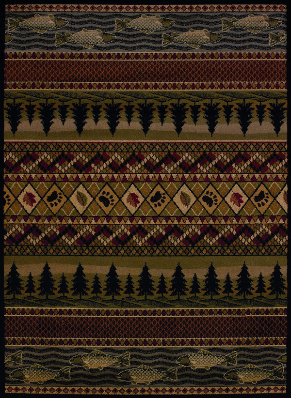 Rugs Accent Rugs 22" x 26" x 0.4" Lodge Polypropylene Accent Rug 6593 HomeRoots