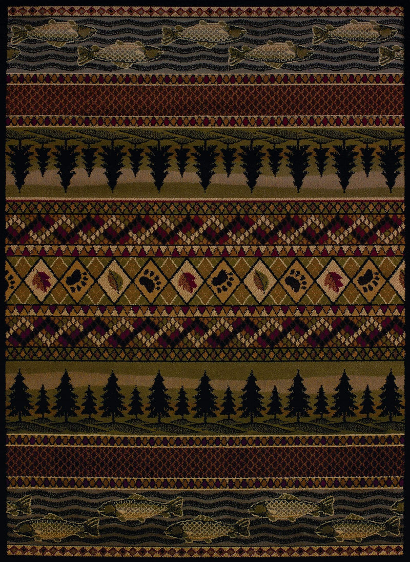 Rugs Accent Rugs 22" x 26" x 0.4" Lodge Polypropylene Accent Rug 6593 HomeRoots
