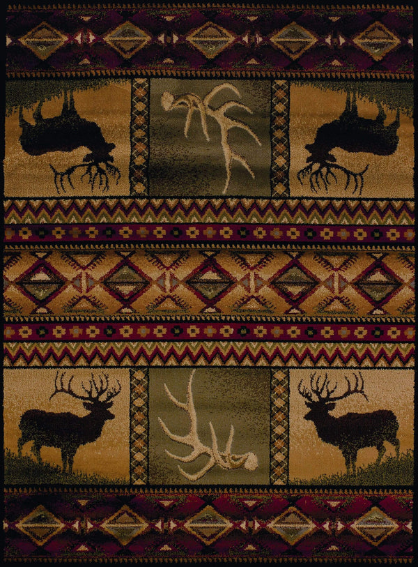 Rugs Accent Rugs - 22" x 26" x 0.4" Lodge Polypropylene Accent Rug HomeRoots