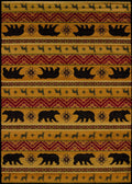 Rugs Accent Rugs - 22" x 26" x 0.4" Multi Polypropylene Nordic Bear Accent Rug HomeRoots