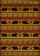 Rugs Accent Rugs - 22" x 26" x 0.4" Multi Polypropylene Nordic Bear Accent Rug HomeRoots