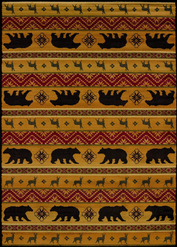 Rugs Accent Rugs - 22" x 26" x 0.4" Multi Polypropylene Nordic Bear Accent Rug HomeRoots