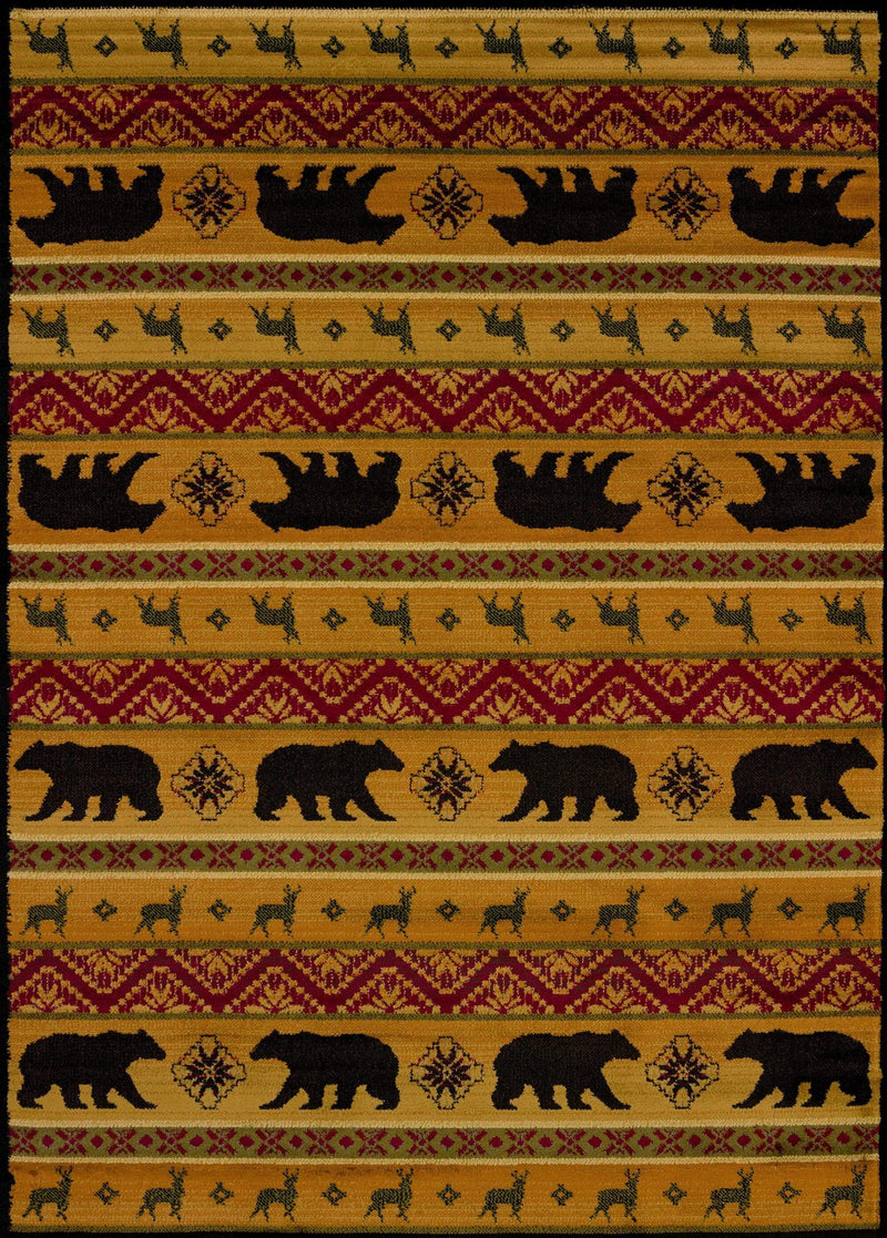 Rugs Accent Rugs - 22" x 26" x 0.4" Multi Polypropylene Nordic Bear Accent Rug HomeRoots