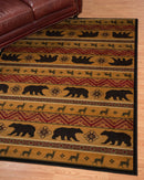 Rugs Accent Rugs - 22" x 26" x 0.4" Multi Polypropylene Nordic Bear Accent Rug HomeRoots