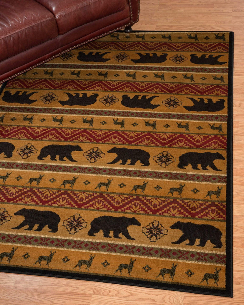 Rugs Accent Rugs - 22" x 26" x 0.4" Multi Polypropylene Nordic Bear Accent Rug HomeRoots