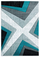 Rugs Accent Rugs - 22" x 32" x 0.5" Turquoise Olefin/Polypropylene Accent Rug HomeRoots