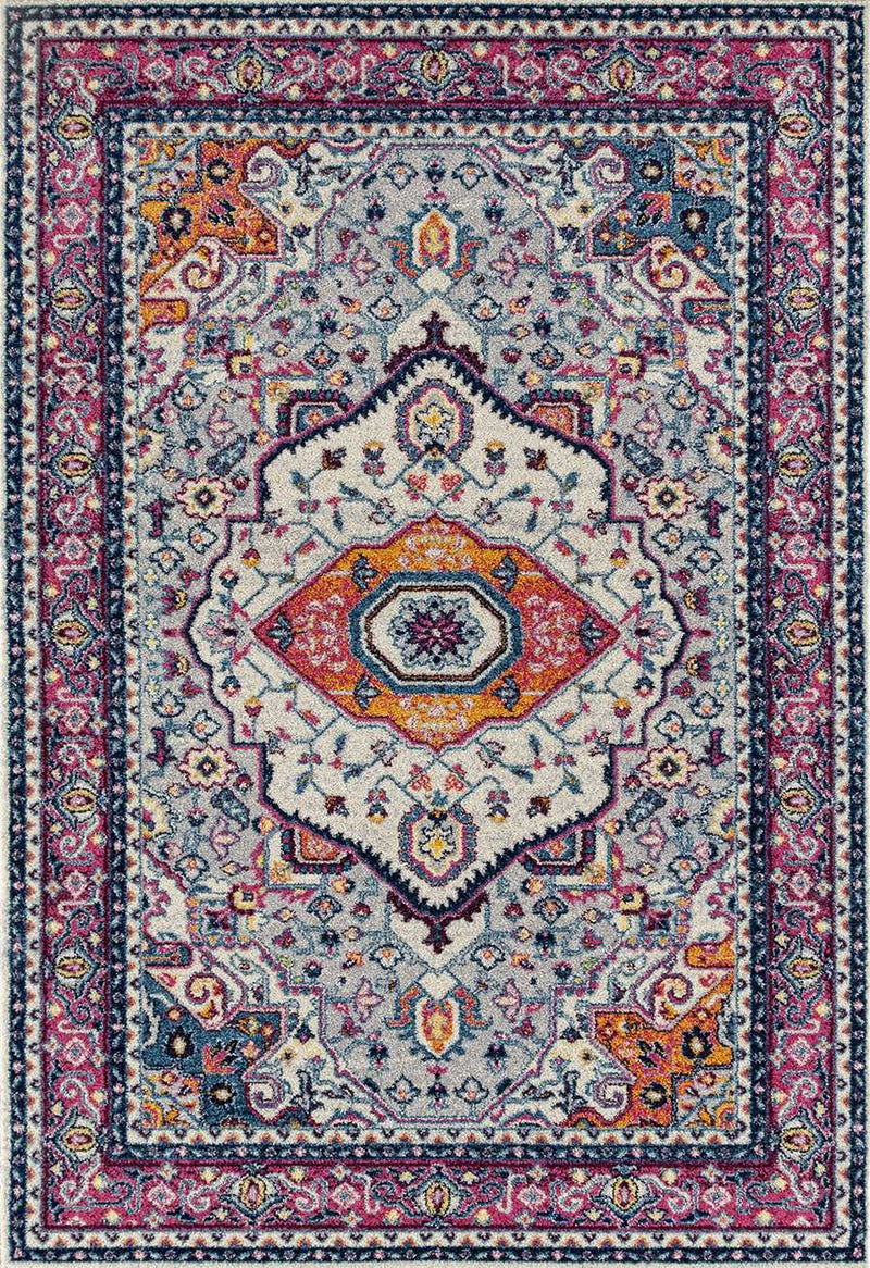 Rugs Accent Rugs 22" x 36" x 0.35" Magenta Olefin/Frieze Accent Rug 6507 HomeRoots