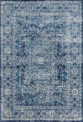 Rugs Accent Rugs 22" x 36" x 0.35" Midnight Blue Olefin/Frieze Accent Rug 6472 HomeRoots