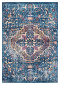 Rugs Accent Rugs 22" x 36" x 0.35" Midnight Blue Olefin/Frieze Accent Rug 6528 HomeRoots