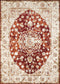 Rugs Accent Rugs 22" x 36" x 0.39" Crimson Olefin Accent Rug 7105 HomeRoots