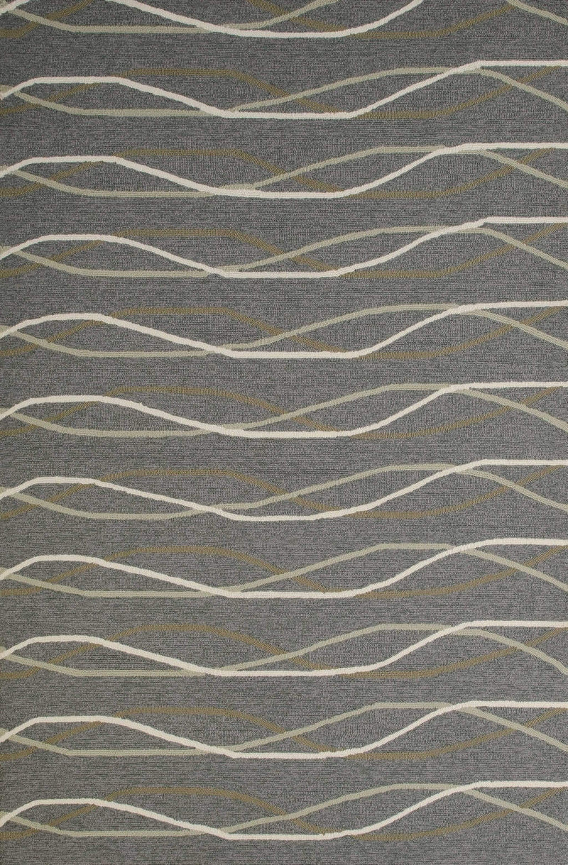 Rugs Accent Rugs 22" x 36" x 0.47" Charcoal Olefin Accent Rug 6870 HomeRoots
