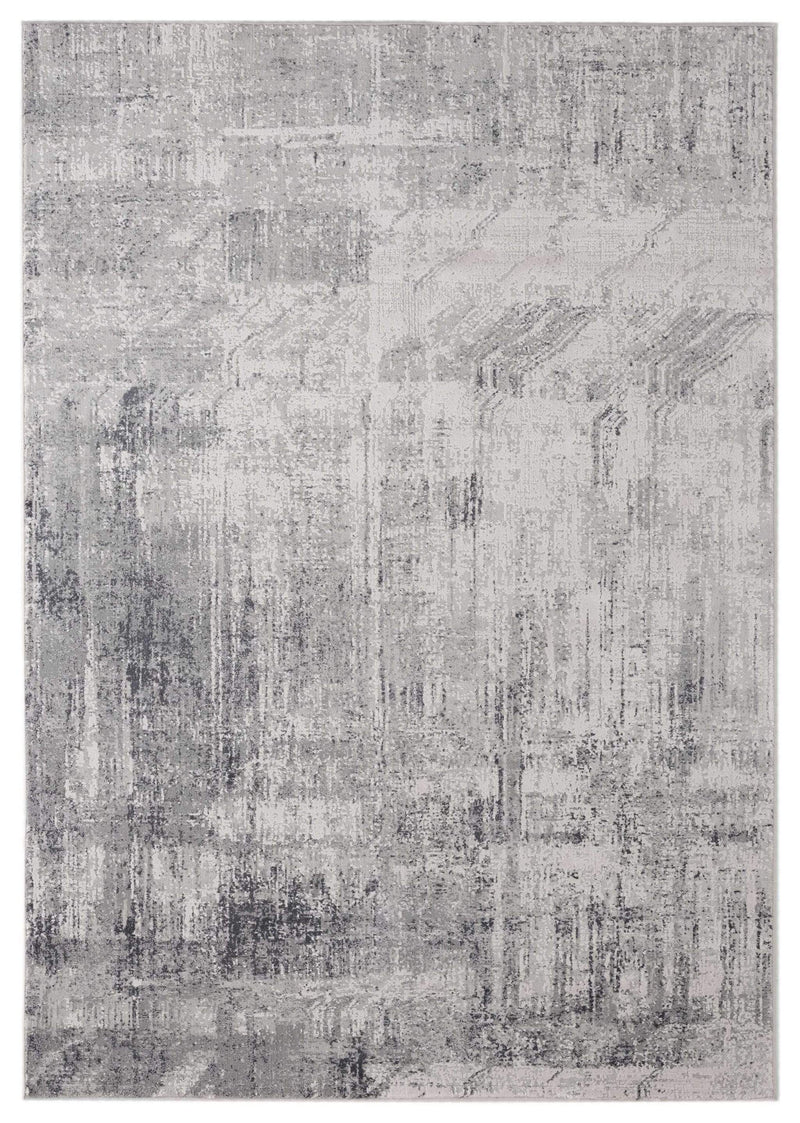 Rugs Accent Rugs - 36" x 0.39" x 23" Grey Viscose/Polyester Accent Rug HomeRoots