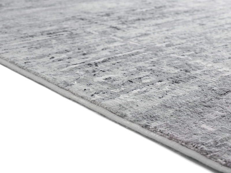 Rugs Accent Rugs - 36" x 0.39" x 23" Grey Viscose/Polyester Accent Rug HomeRoots