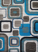 Rugs Affordable Rugs 22" x 36" x 0.43" Aqua Polypropylene Accent Rug 1348 HomeRoots