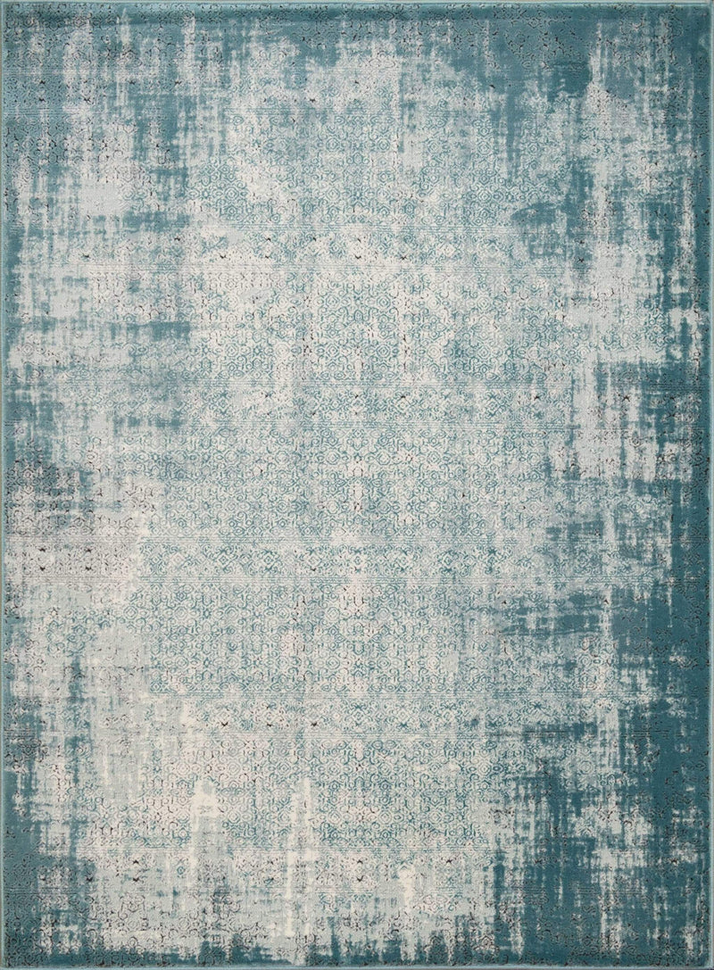 Rugs Affordable Rugs 22" x 36" x 0.43" Aqua Polypropylene/Polyester Accent Rug 1828 HomeRoots