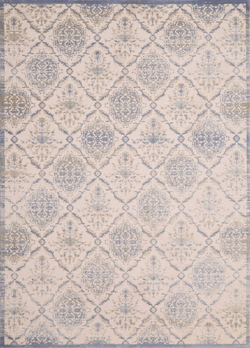 Rugs Affordable Rugs 63" x 86" x 0.31" Light Blue Polyester /Olefin Area Rug 8688 HomeRoots