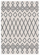 Rugs Affordable Rugs 63" x 86" x 1.2" White Microfiber Polyester Area Rug 1545 HomeRoots