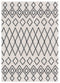 Rugs Affordable Rugs 63" x 86" x 1.2" White Microfiber Polyester Area Rug 1545 HomeRoots