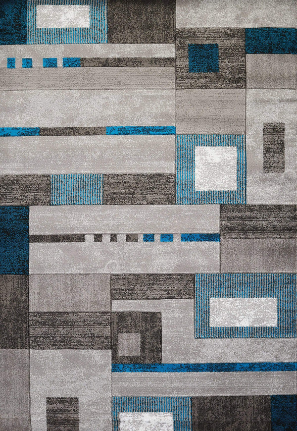 Rugs Affordable Rugs - 94" x 126" x 0.43" Aqua Polypropylene Oversize Rug HomeRoots