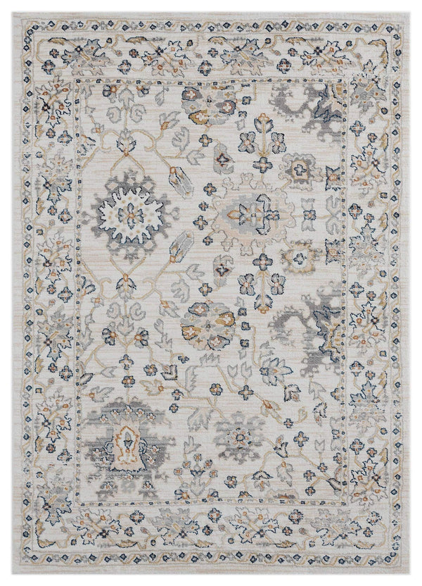 Rugs Aqua Area Rug 23" x 36" x 0.79" Beige Microfiber/Polyester Accent Rug 8018 HomeRoots