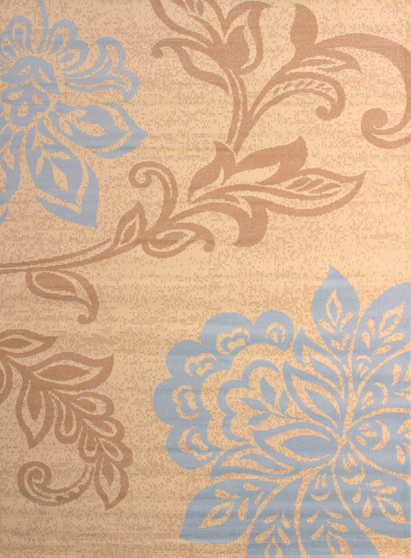 Rugs Aqua Area Rug 63" x 86" x 0.31" Blue Polypropylene Area Rug 8864 HomeRoots