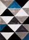 Rugs Aqua Area Rug 63" x 86" x 1.2" Aqua Polyester Area Rug 9173 HomeRoots