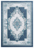 Rugs Aqua Rug - 22" x 32" x 0.53" Aqua Olefin/Polypropylene Accent Rug HomeRoots