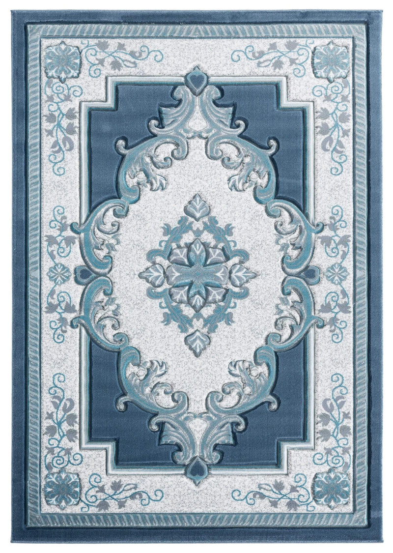 Rugs Aqua Rug - 22" x 32" x 0.53" Aqua Olefin/Polypropylene Accent Rug HomeRoots